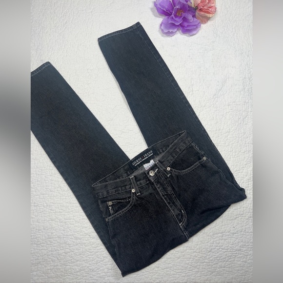 Guess Women's Black Mid-rise Straight Leg Denim Jeans; 27; Sz 4 - Picture 3 of 6